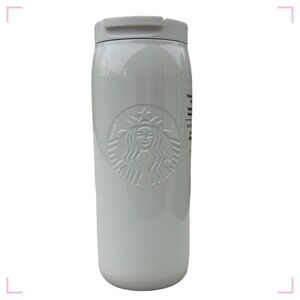 NWT Starbucks Spring 2026 Limited Edition White Pearl Glitter SS Tumbler 12oz